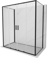 Mexen Exo-S Duo 3S cabina de duș cu 3 pereți culisanti 200 x 80 cm, transparentă, neagră - 8152-200-080-70-00-3S