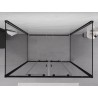 Mexen Exo-3S cabină de duș cu 3 pereți, glisantă 130 x 90 cm, transparentă, neagră - 8152-130-090-70-00-3S