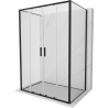 Mexen Exo-3S cabină de duș cu 3 pereți glisanți 130 x 95 cm, transparentă, neagră - 8152-130-095-70-00-3S