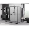 Mexen Exo-S Duo 3S 3-falú tolóajtós zuhanykabin 170 x 95 cm, átlátszó, fekete - 8152-170-095-70-00-3S
