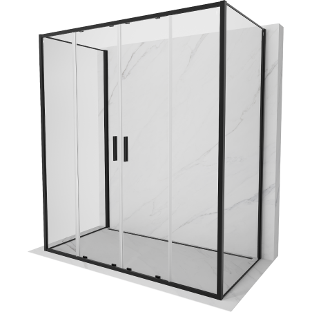 Mexen Exo-S Duo 3S cabina de duș 3 perete glisantă 200 x 95 cm, transparentă, neagră - 8152-200-095-70-00-3S