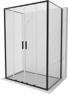 Mexen Exo-S Duo 3S cabina de duș 3-perete glisantă 130 x 100 cm, transparentă, neagră - 8152-130-100-70-00-3S