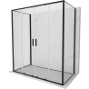 Mexen Exo-S Duo 3S cabină de duș cu 3 pereți glisantă 170 x 100 cm, transparentă, neagră - 8152-170-100-70-00-3S