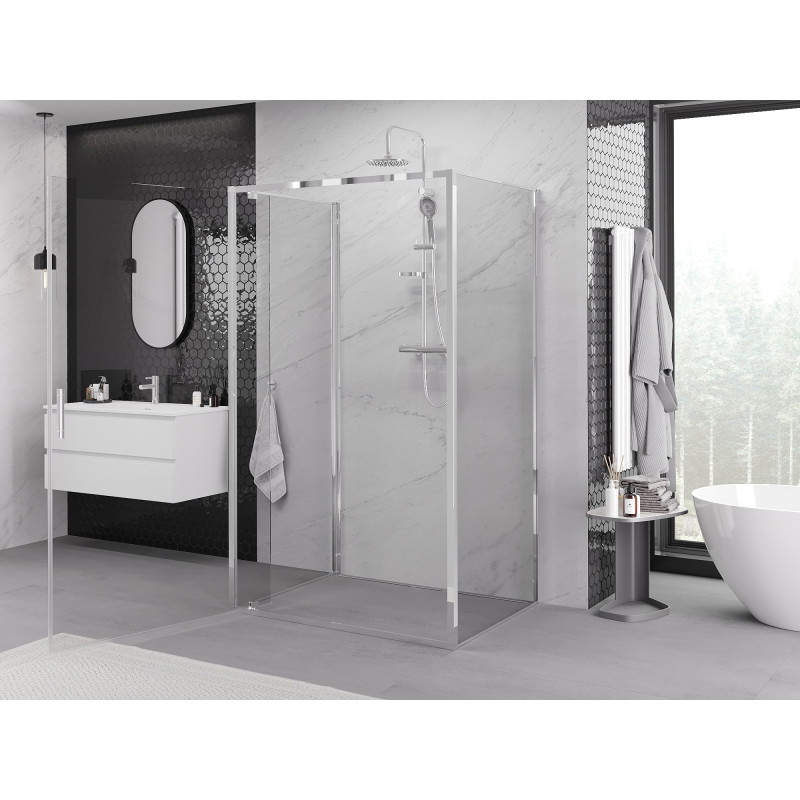Mexen Exo-BR 3S 3-falú zuhanykabin 70 x 75 cm, átlátszó, króm - 8181-070-075-01-00-3S
