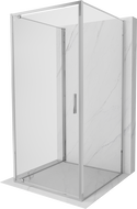 Mexen Exo-3S 3-falú zuhanykabin, nyíló 95 x 95 cm, átlátszó, króm - 8181-095-095-01-00-3S