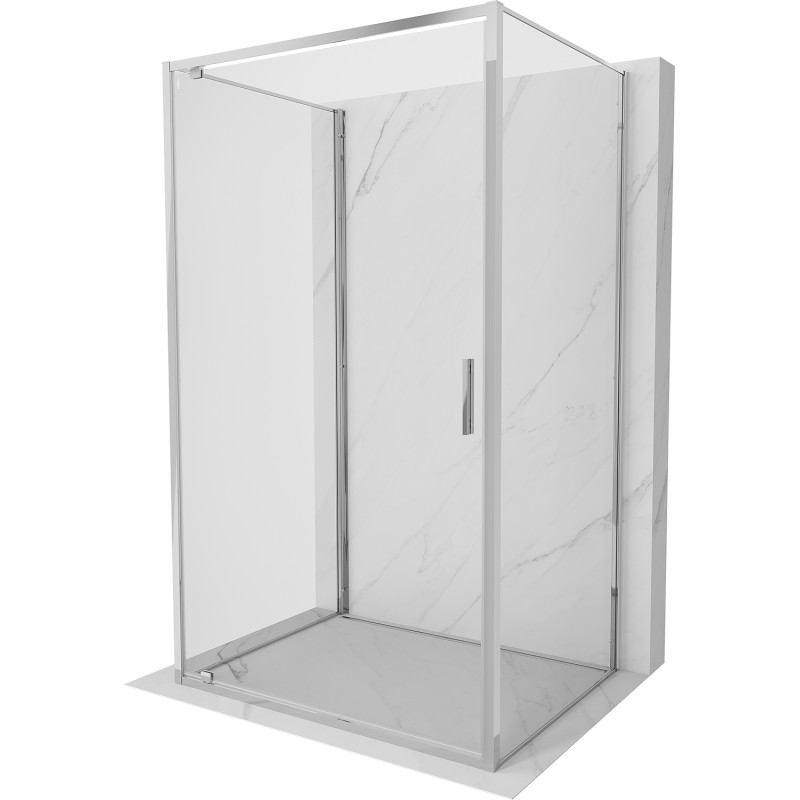 Mexen Exo-BR 3S 3 oldalas zuhanykabin, nyílóajtós, 70 x 110 cm, átlátszó, króm - 8181-070-110-01-00-3S