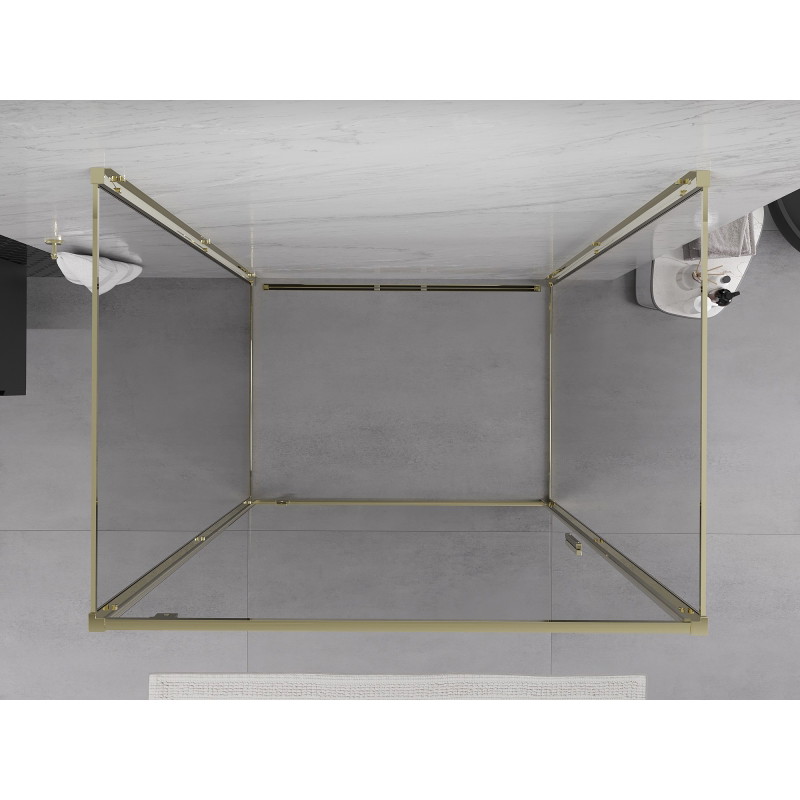 Mexen Exo-BR 3S cabină de duș 3-perete cu uși batante 80 x 70 cm, transparent, auriu - 8181-080-070-50-00-3S