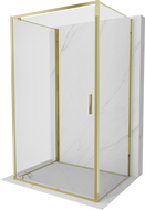 Mexen Exo-BR 3S 3-oldalú nyitható zuhanykabin 90 x 70 cm, átlátszó, arany - 8181-090-070-50-00-3S