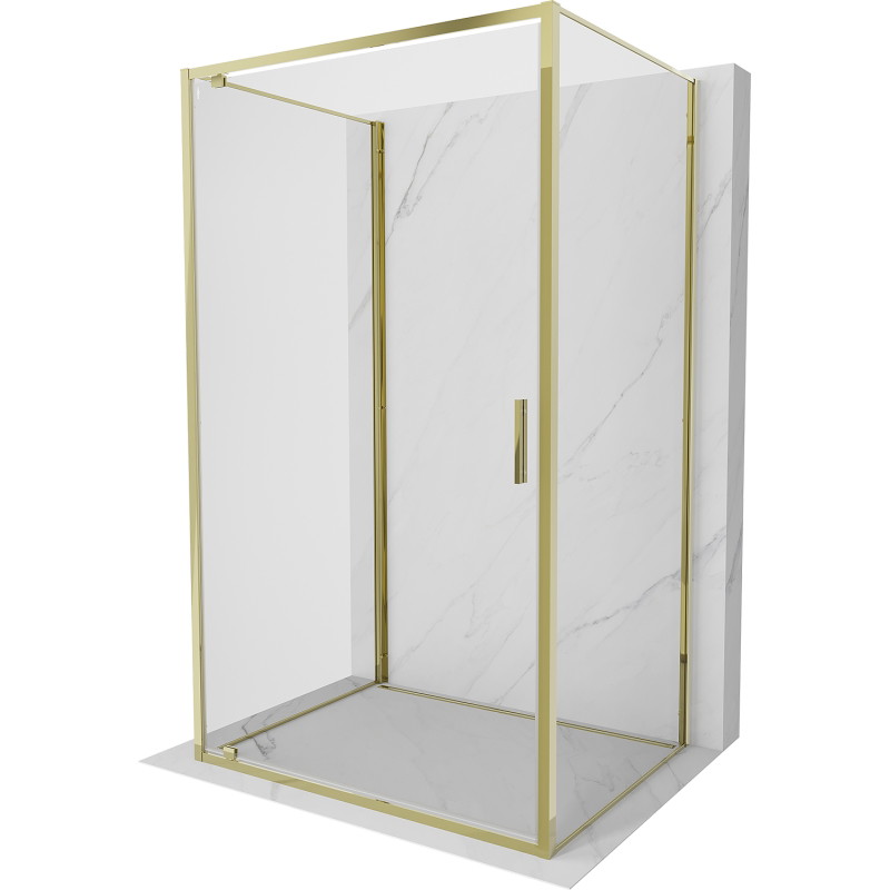 Mexen Exo-BR 3S cabina de duș 3-panouri rabatabilă 75 x 80 cm, transparentă, aurie - 8181-075-080-50-00-3S