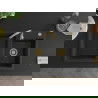 Mexen Tomas Chiuvetă de granit cu 2 compartimente 800 x 500 mm, Neagră/Argintiu metalic, sifon Auriu - 6516802000-73-G