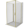 Mexen Exo-BR 3S cabina de duș cu 3 pereți rabatabilă 100 x 100 cm, transparentă, aurie - 8181-100-100-50-00-3S