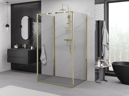 Mexen Exo-BR 3S cabină de duș cu 3 pereți rabatabili 70 x 120 cm, transparentă, auriu - 8181-070-120-50-00-3S