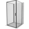 Mexen Exo-3S cabină de duș cu 3 pereți, pivotantă 70 x 70 cm, transparentă, neagră - 8181-070-070-70-00-3S