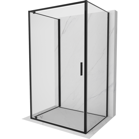 Mexen Exo-3S 75 x 70 cm-es, 3 falú zuhanykabin, átlátszó, fekete - 8181-075-070-70-00-3S