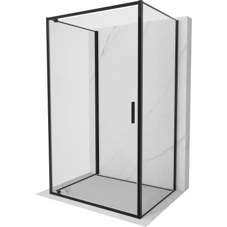 Mexen Exo-BR 3S 3-falú zuhanykabin, 70 x 120 cm, átlátszó, fekete - 8181-070-120-70-00-3S