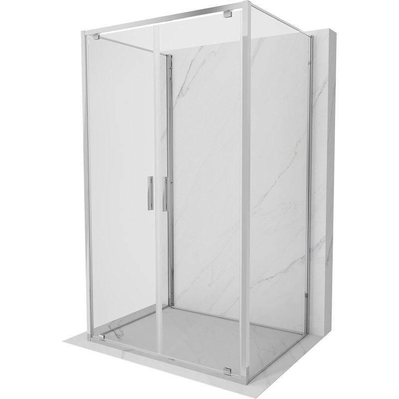 Mexen Exo-BR Duo 3S cabina de duș cu 3 pereți, basculantă 90 x 75 cm, transparentă, crom - 8182-090-075-01-00-3S