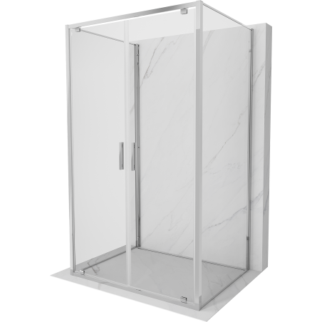 Mexen Exo-BR Duo 3S cabina de duș 3 laturi cu deschidere de 120 x 80 cm, transparentă, crom - 8182-120-080-01-00-3S