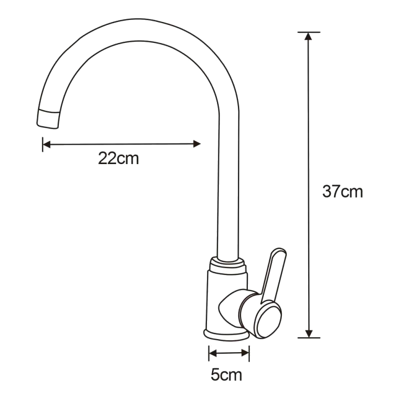 Mexen Sanika baterie de bucătărie, crom - 672500-00