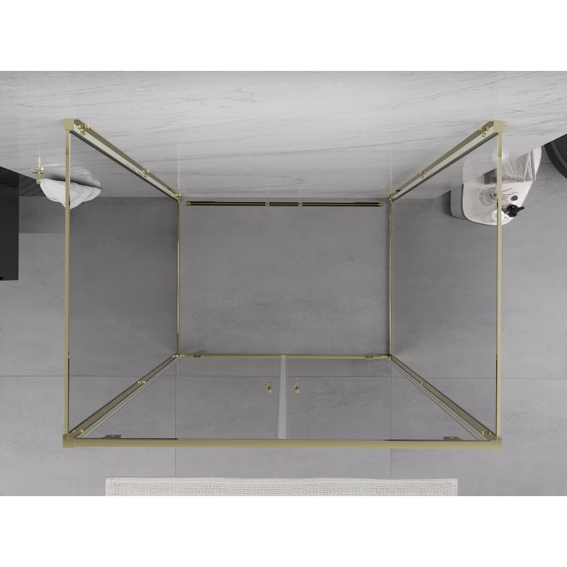 Mexen Exo-3S cabina de duș cu 3 pereți 80 x 90 cm, transparentă, aurie - 8182-080-090-50-00-3S
