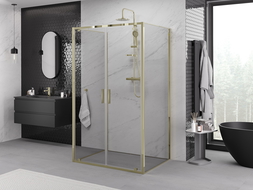Mexen Exo-3S cabina de duș cu 3 pereți pivotantă 70 x 95 cm, transparentă, aurie - 8182-070-095-50-00-3S