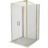 Mexen Exo-3S cabină de duș cu 3 fețe, rabatabilă, 120 x 120 cm, transparentă, aurie - 8182-120-120-50-00-3S