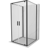 Mexen Exo-3S cabină de duș cu 3 pereți pivotantă 110 x 110 cm, transparentă, neagră - 8182-110-110-70-00-3S