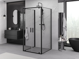 Mexen Exo-BR Duo 3S cabină de duș cu 3 pereți, cu deschidere de 120 x 120 cm, transparentă, neagră - 8182-120-120-70-00-3S