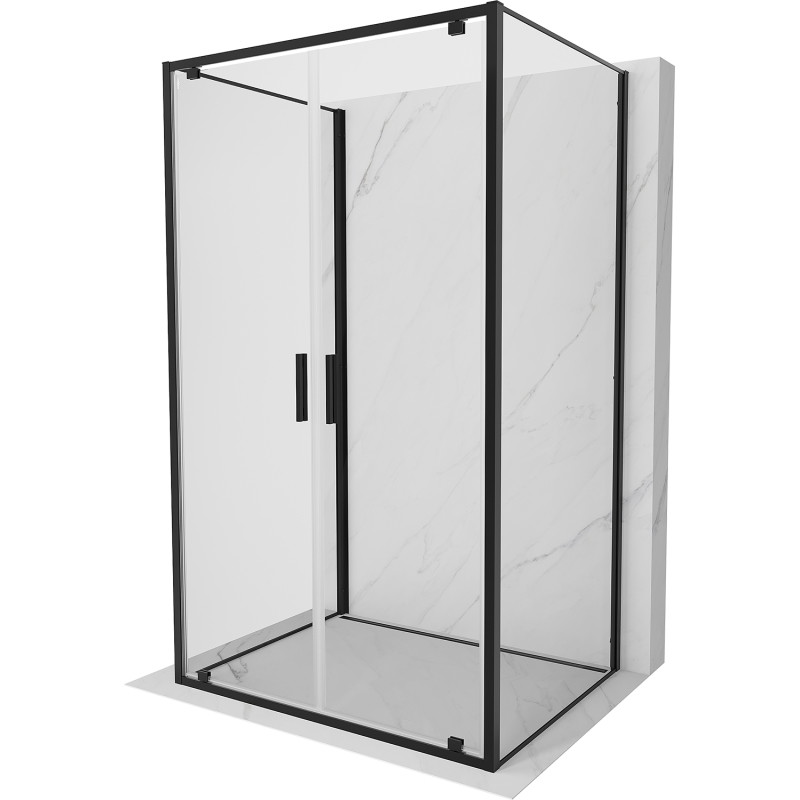 Mexen Exo-BR Duo 3S cabina de duș cu 3 pereți, pivotantă, 90 x 70 cm, transparentă, neagră - 8182-090-070-70-00-3S