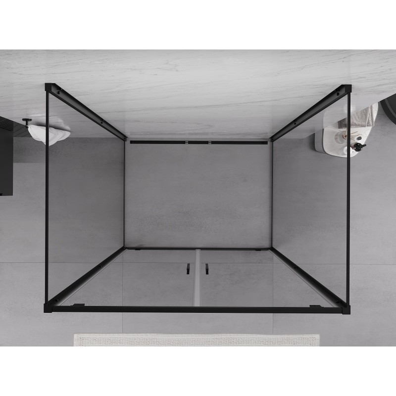 Mexen Exo-3S cabina de duș cu 3 pereți, pivotantă, 110 x 70 cm, transparentă, neagră - 8182-110-070-70-00-3S