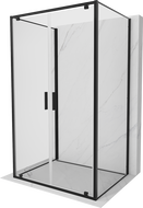 Mexen Exo-3S cabina de duș cu 3 pereți batantă 110 x 95 cm, transparentă, neagră - 8182-110-095-70-00-3S