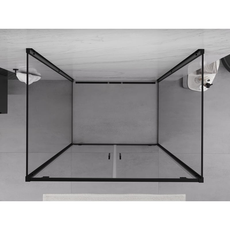 Mexen Exo-BR Duo 3S 3-falú nyíló zuhanykabin 90 x 110 cm, átlátszó, fekete - 8182-090-110-70-00-3S