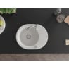 Mexen Kevin gránit mosogató 1-medencés csepegtetővel 586 x 458 mm, fehér, krómozott szifon - 6517581005-20