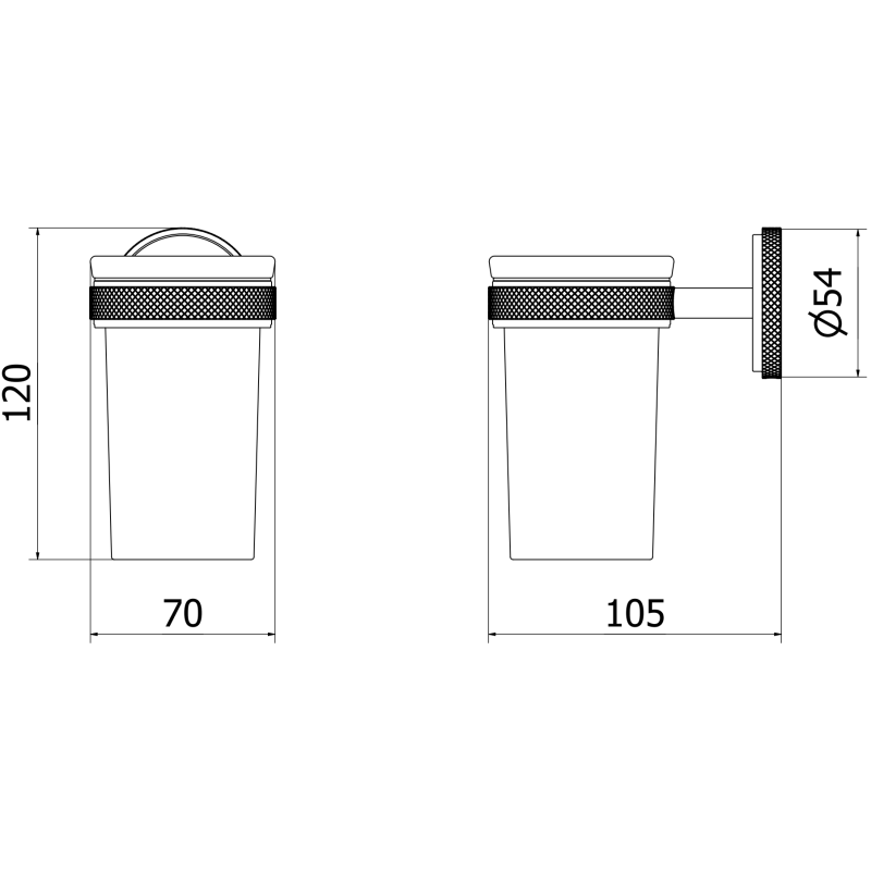 Mexen Gravo suport pentru periuțe de dinți, crom negru - 70A93051-73
