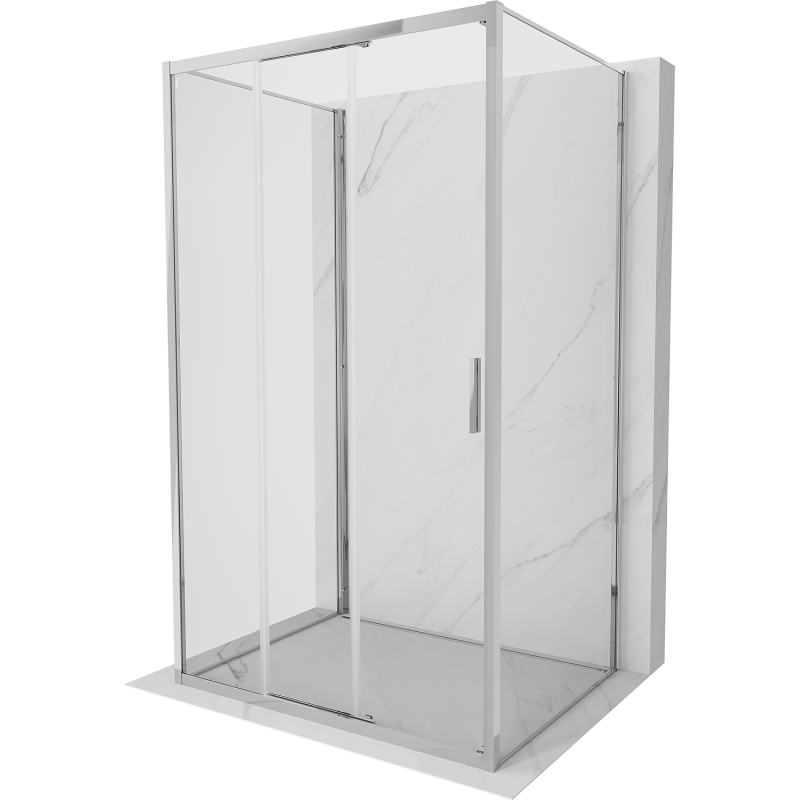 Mexen Exo-3S cabina de duș cu 3 pereți glisantă 100 x 70 cm, transparentă, crom - 8153-100-070-01-00-3S