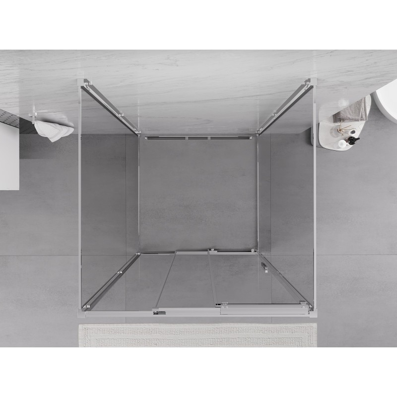 Mexen Exo-3S Cabină de duș cu 3 pereți glisanți 80 x 80 cm, transparentă, cromată - 8153-080-080-01-00-3S