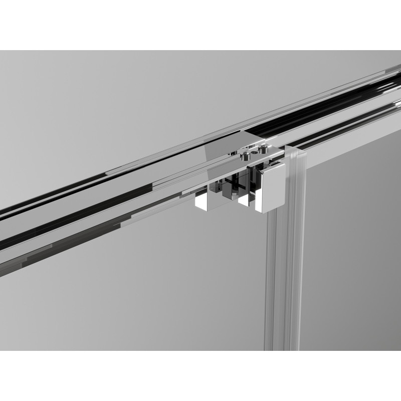 Mexen Exo-3S 3S 3-falú tolóajtós zuhanykabin 90 x 80 cm, átlátszó, króm - 8153-090-080-01-00-3S