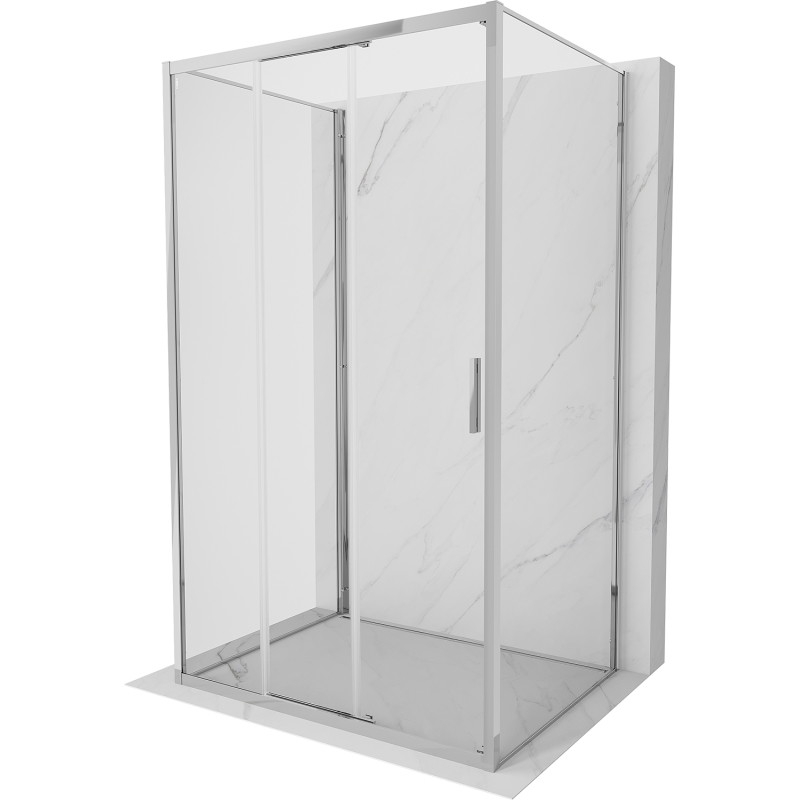Mexen Exo-3S 3S cabina de duș cu 3 pereți glisantă 100 x 80 cm, transparent, crom - 8153-100-080-01-00-3S