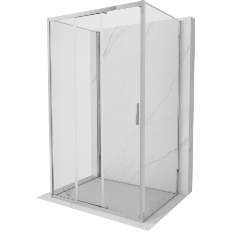 Mexen Exo-3S 3S 3-falú zuhanykabin, állítható, 90 x 95 cm, átlátszó, króm - 8153-090-095-01-00-3S