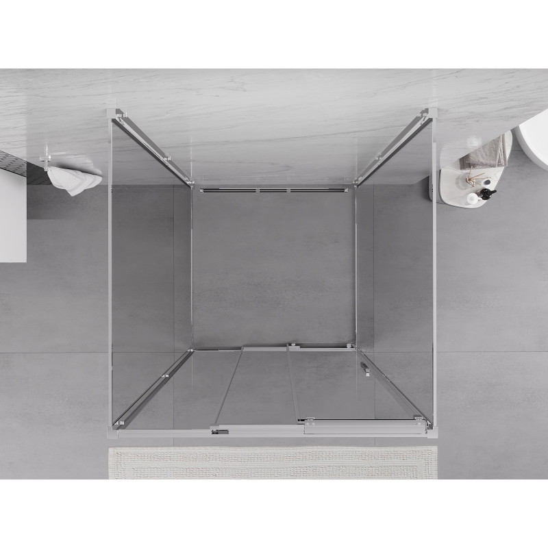 Mexen Exo-3S 3S cabina de duș cu 3 pereți, glisantă, 100 x 100 cm, transparent, crom - 8153-100-100-01-00-3S