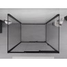 Mexen Exo-3S cabina de duș cu 3 pereți glisante 80 x 95 cm, transparentă, neagră - 8153-080-095-70-00-3S