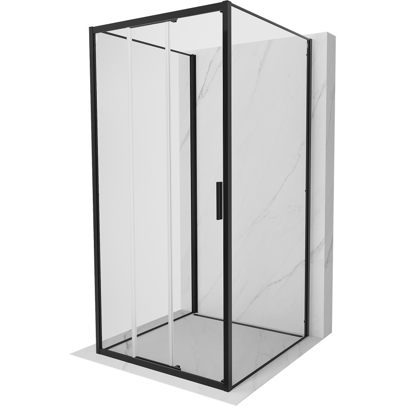 Mexen Exo-3S 3S cabina de duș cu 3 pereți glisanți 100 x 100 cm, transparent, negru - 8153-100-100-70-00-3S