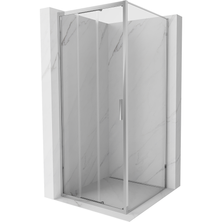 Mexen Exo-3S cabina de duș glisantă 80 x 80 cm, transparent, crom - 8153-080-080-01-00