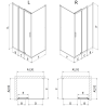 Mexen Exo-3S 95 x 80 cm-es tolóajtós zuhanykabin, átlátszó, króm - 8153-095-080-01-00