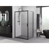 Mexen Exo-3S tolóajtós zuhanykabin 80 x 75 cm, átlátszó, fekete - 8153-080-075-70-00