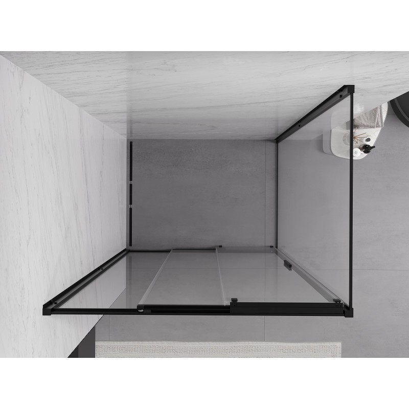 Mexen Exo cabina de duș glisantă 100 x 90 cm, transparentă, neagră - 8153-100-090-70-00