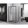 Mexen Exo-3S 90 x 95 cm-es, tolóajtós zuhanykabin, átlátszó, fekete - 8153-090-095-70-00