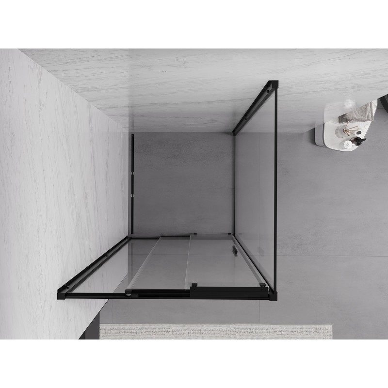 Mexen Exo cabina de duș glisantă 95 x 95 cm, transparentă, neagră - 8153-095-095-70-00