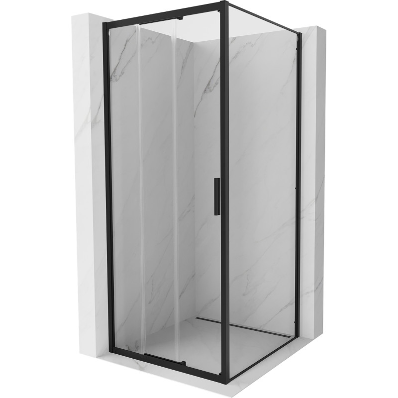 Mexen Exo-3S cabina de duș glisantă 100 x 100 cm, transparentă, neagră - 8153-100-100-70-00