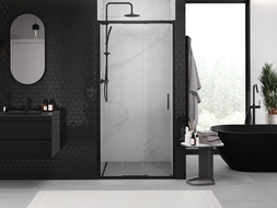 Mexen Exo-3S ușă de duș glisantă 80 cm, transparentă, neagră - 8153-080-000-70-00