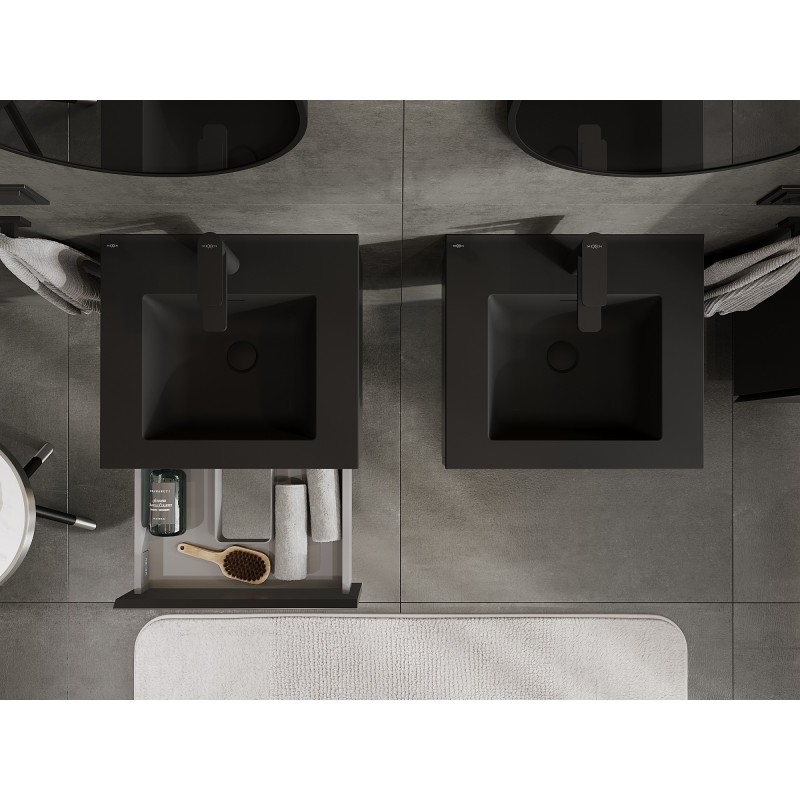 Mexen Orio dulap baie 50 cm cu lavoar Otis, 1 sertar, negru mat - 91A10-05023-1-BF71-W18M71
